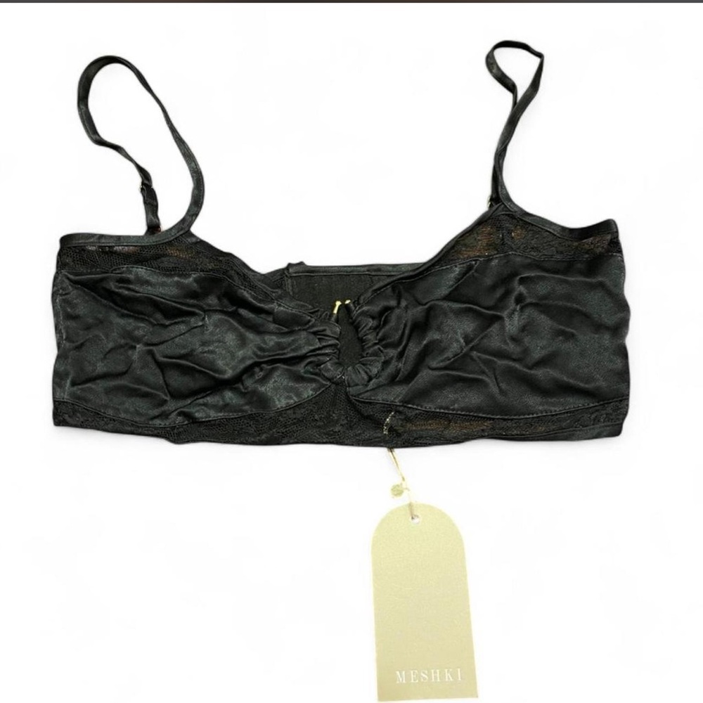 Meshki Caity U-bar Black Corset Crop Top - Picture 2 of 3